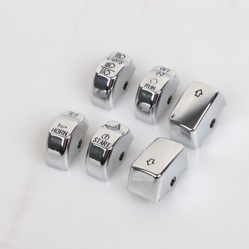 ABS Chrome Hand Control Switch Housing Button Cap For Harley Dyna Sportster 883