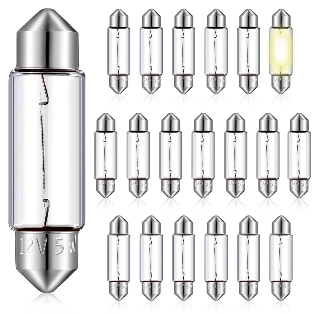 20 Pcs Xenon Festoon Light Bulb Clear Double Ended Festoon Bulb Marine Festoo...