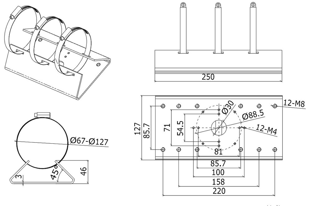 Original Hikvision DS-1275ZJ PM Universal Vertical Pole Mount Bracket Adapter