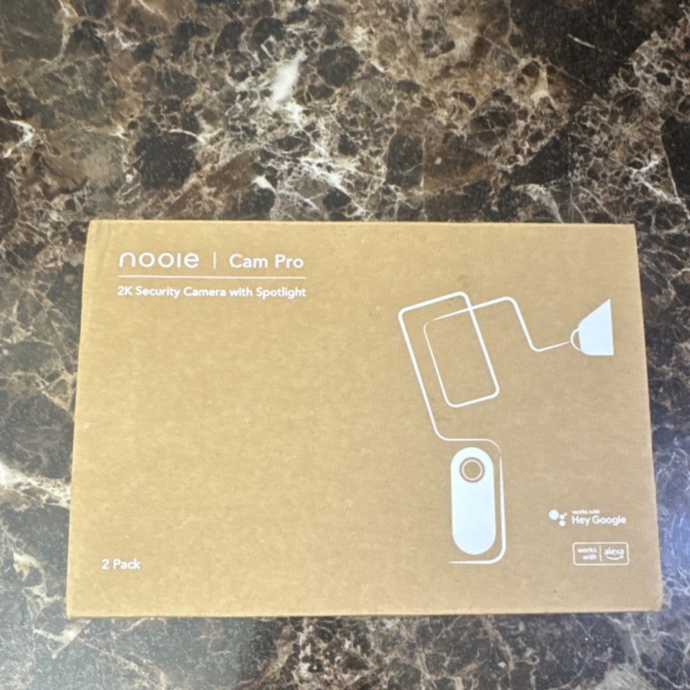 Nooie Cam Pro 2K Security Camera 2 Pack with Spotlight, Alexa Google Compatible