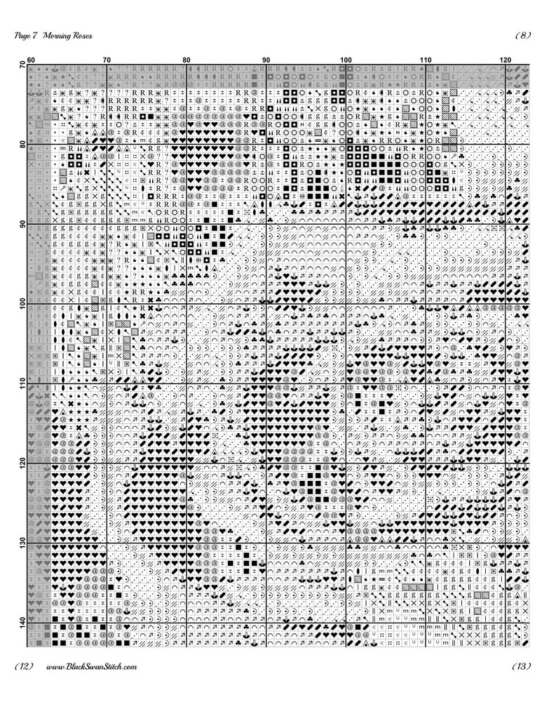 Morning Roses 1431 Chart Counted Cross Stitch Pattern
