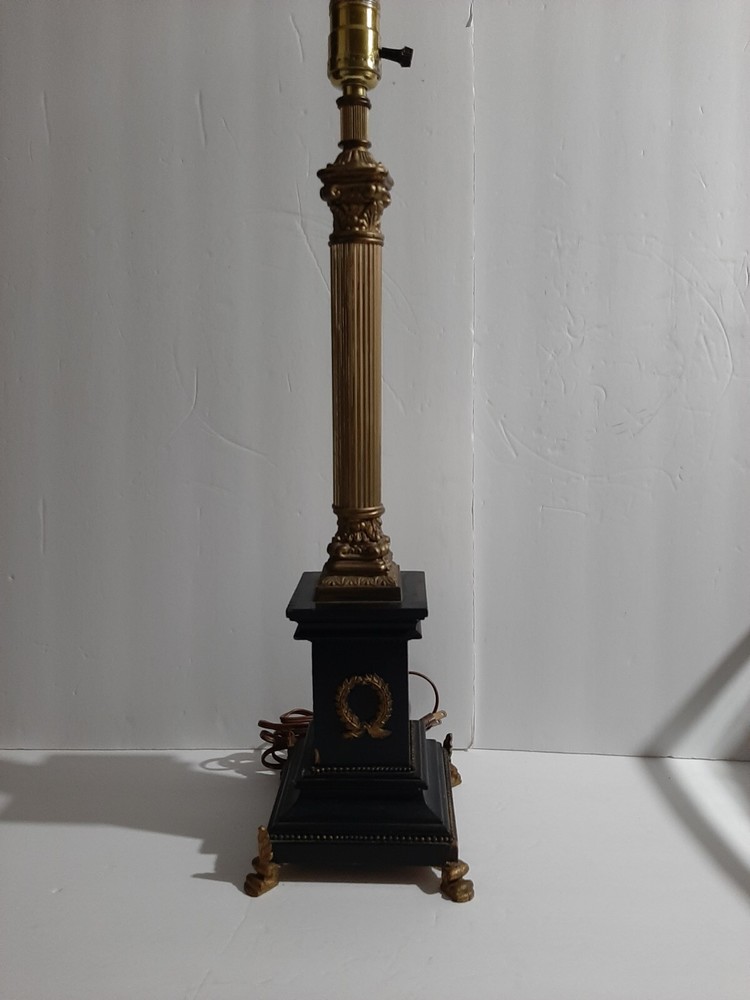 Antique Brass Column Table Lamp