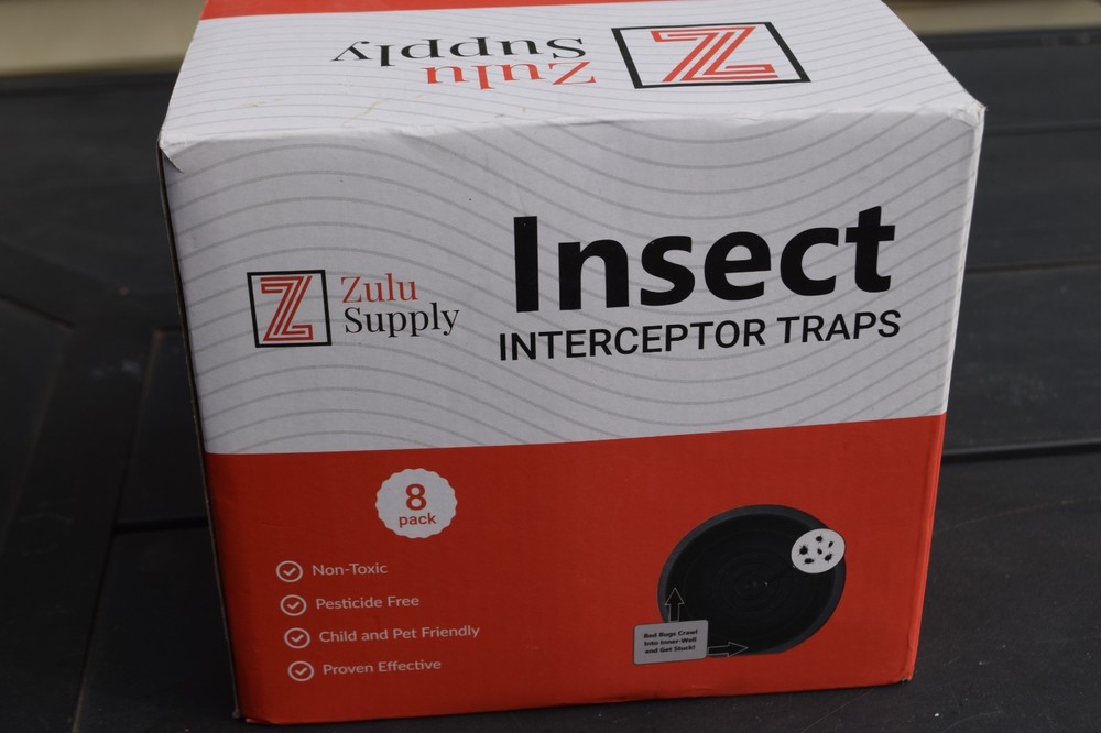 Zulu Supply Bed Bug Interceptors, Traps, 8 Pack, Black, Bedbug