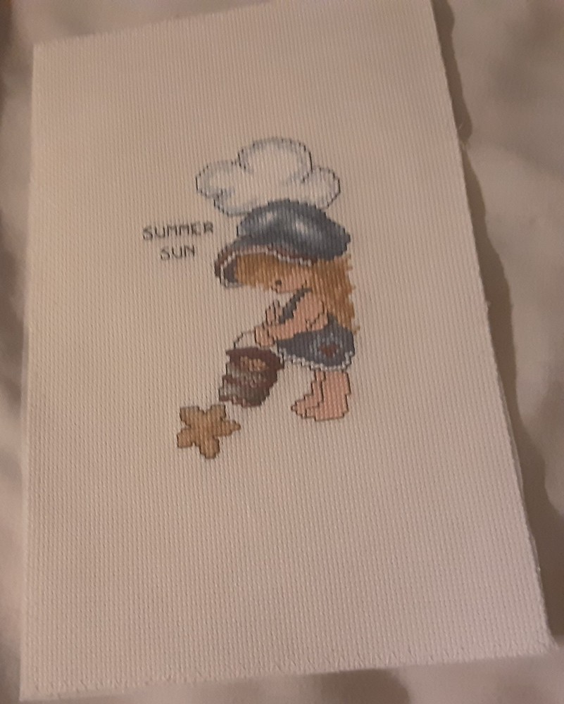 Unframed Finished Cross Stitch Summer Fun