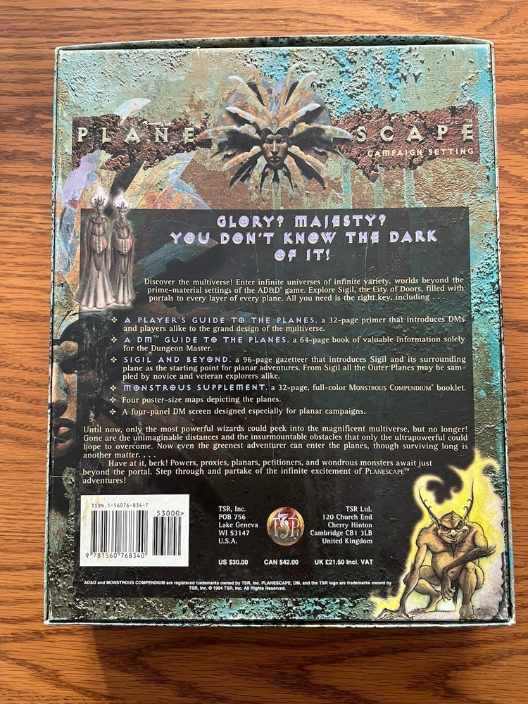 PLANESCAPE CAMPAIGN SETTING 1994 Dungeons & Dragons Boxed Set Complete & NM++!