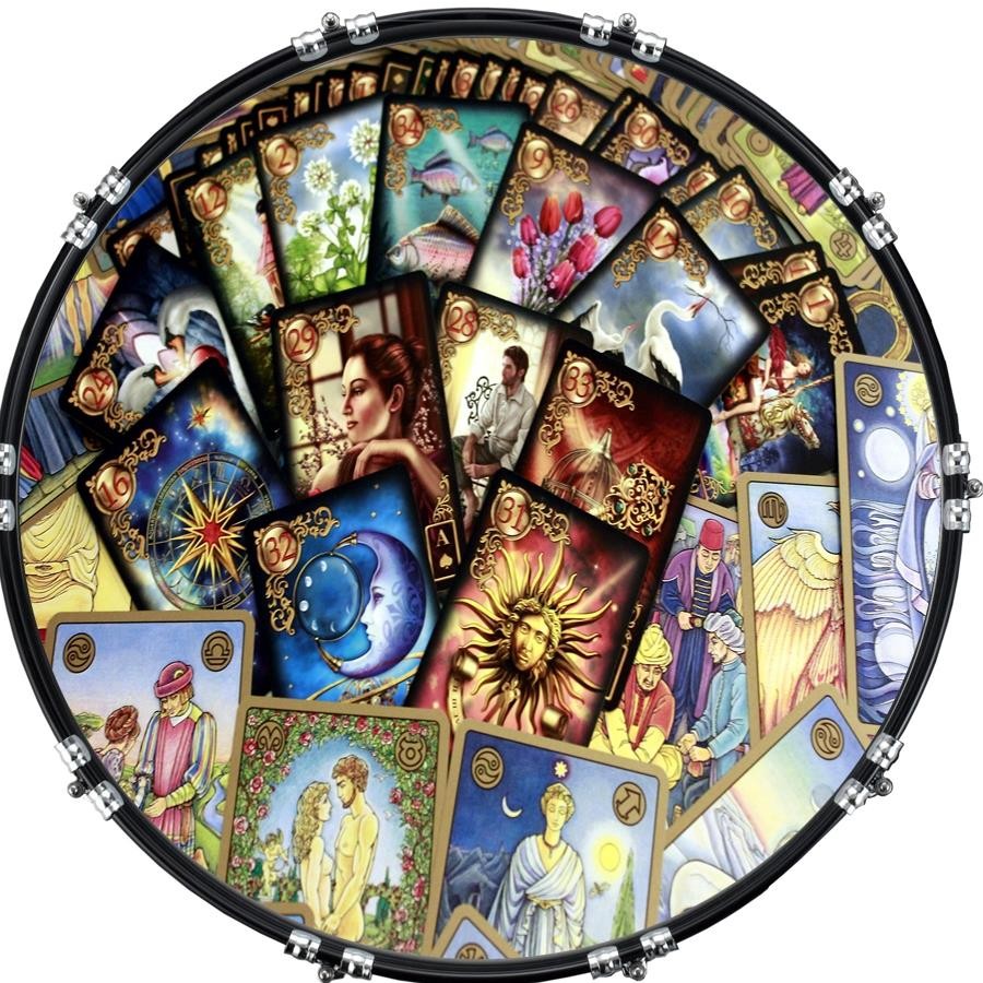 22" Custom Bass Kick Drum Front Head Graphic Graphical Tarot 2
