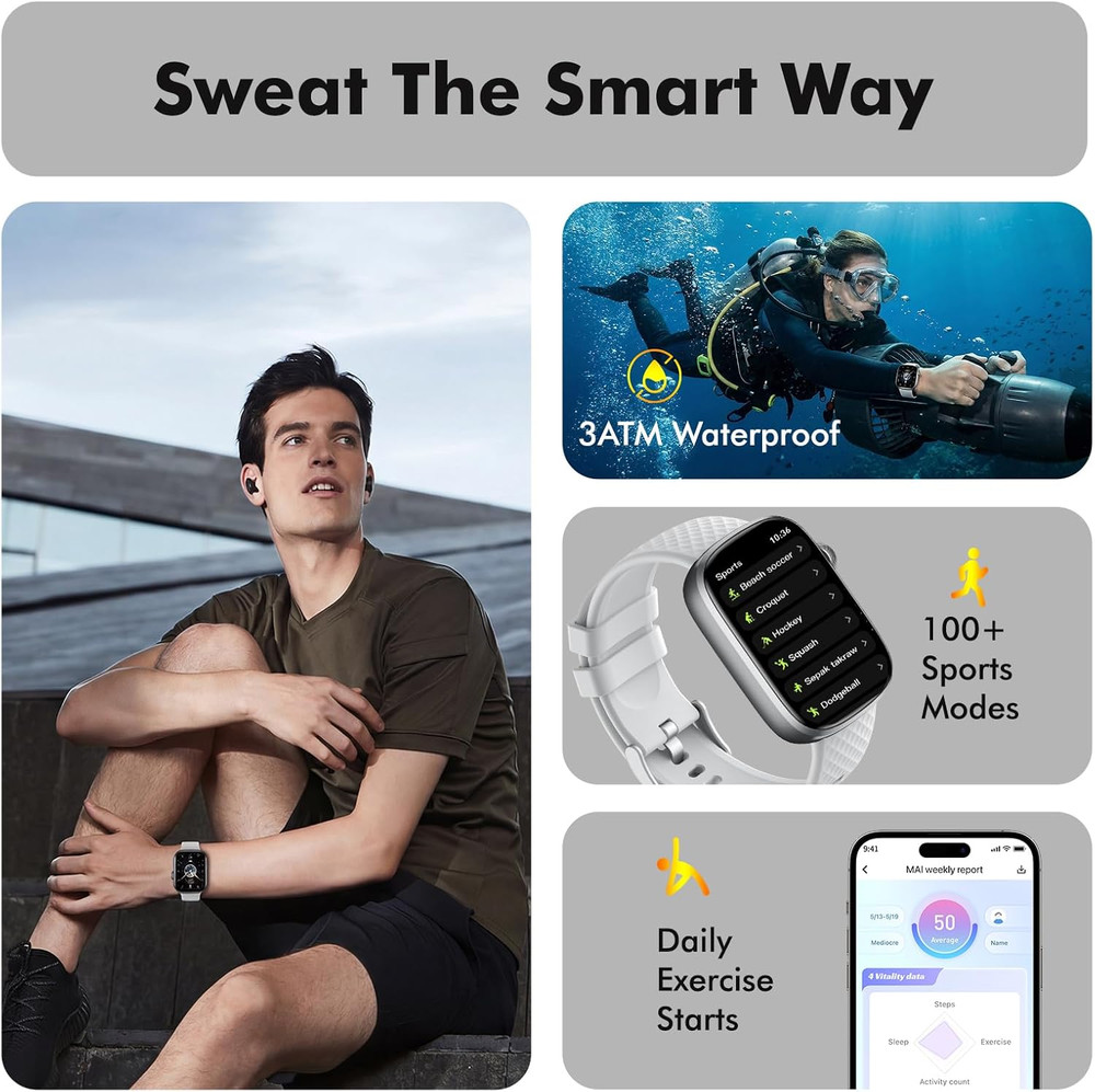 Smart Watch for Women Men - (Answer/Make Calls) Compatible with Ios/Android Phon