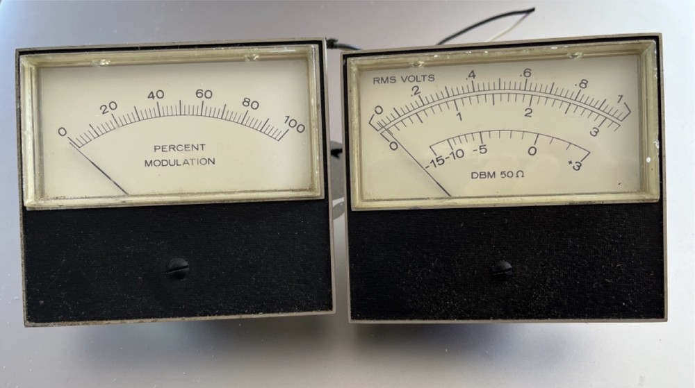 2 Vintage Panel Meters  L68 FS100UADC Percent Modulation Volts Ohms