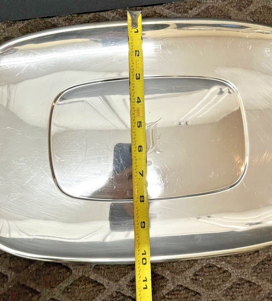 Reed & Barton Sterling Silver 15" Rectangular Tray 784 Gr. W/Monogram