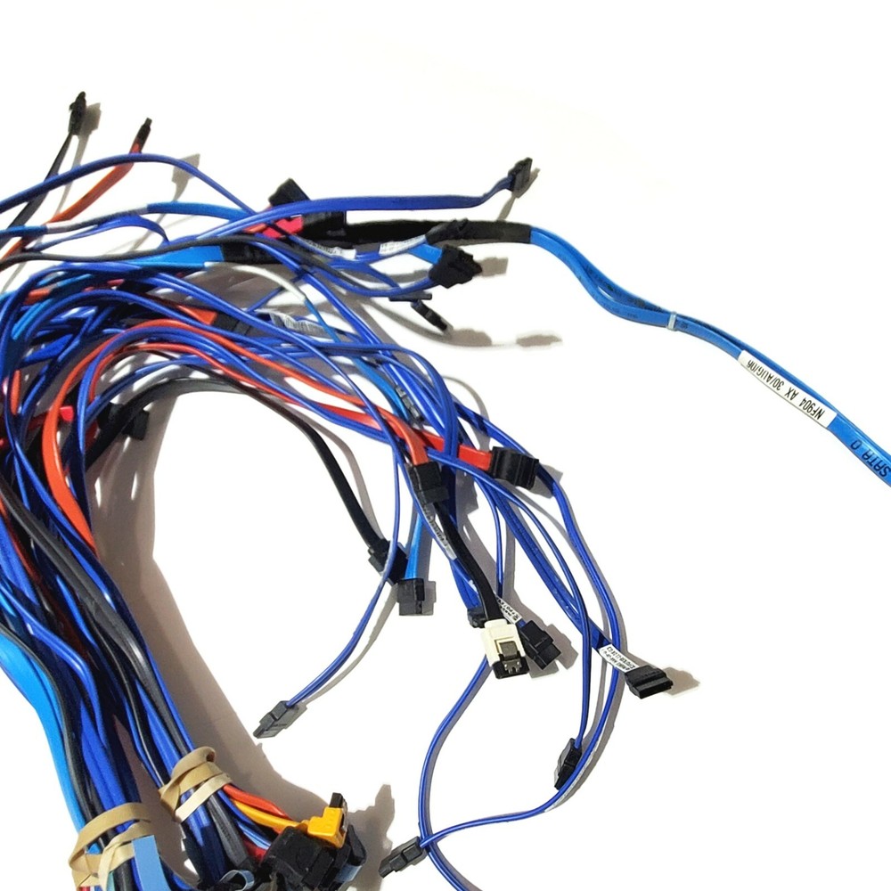 SATA Data Cables for Internal PC HDD (Lot of 36) Mixed Sizes - Right Angle