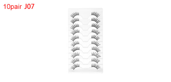 Dense False Eyelashes for Makeup Black J07 10 Pair