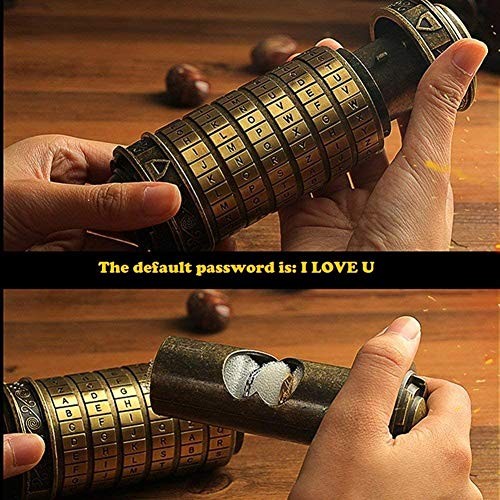 Cryptex Da Vinci Code Mini Cryptex Lock Puzzle Boxes with Hidden Brass
