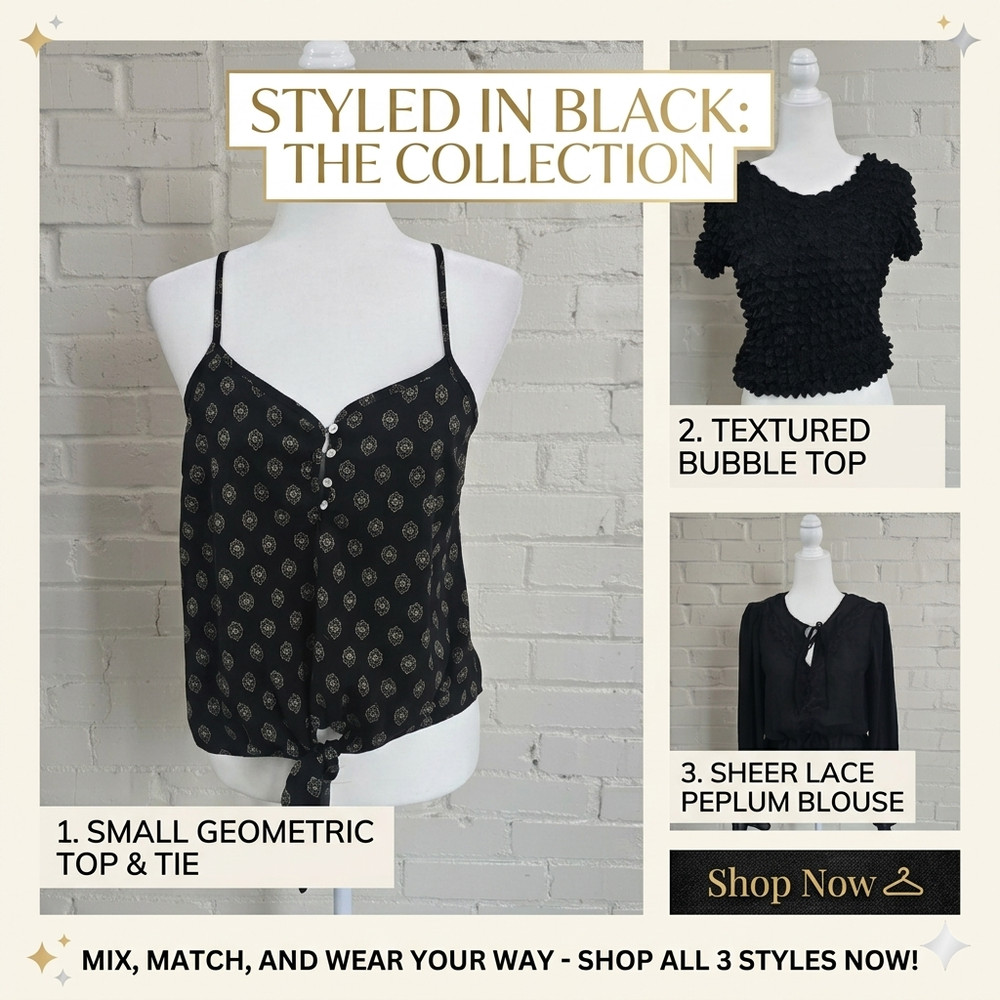 Whimsigoth Boho Bundle ┃ Popcorn Smocked Top, Lace Peplum & Patterned Camisole