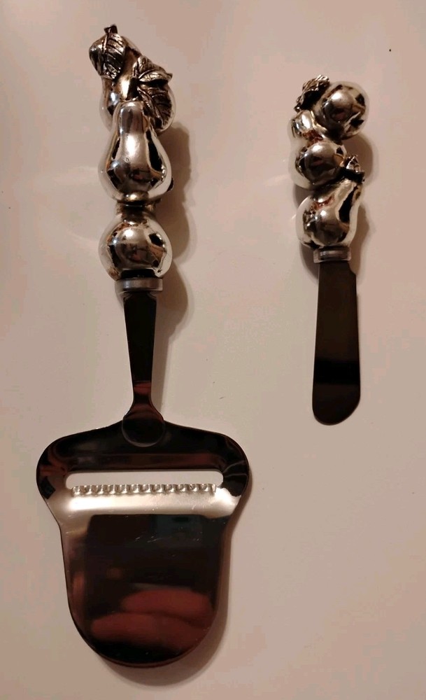 Boston Warehouse Pear Handle Cheese Slicer & Spreader Set. With Some Scratching.