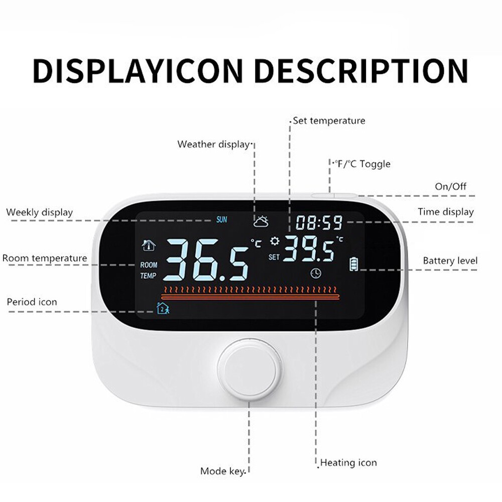 RF Wireless Thermostat Water Boiler Programmable Temperature Controller 433MHZ`