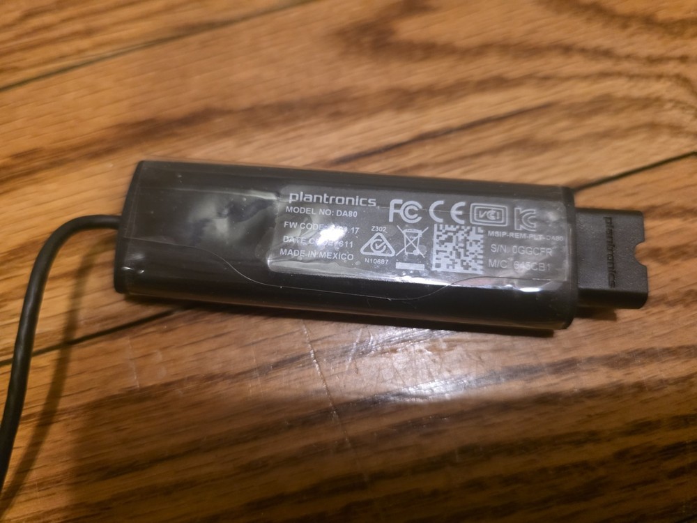 Plantronics DA80 USB Audio Processor Telephone Headset Excellent Condition