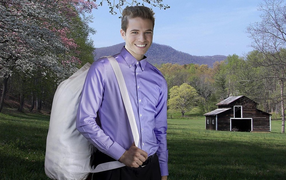 Handy Laundry Canvas Duffel Bag - Drawstring, Leather Closure, Shoulder Strap