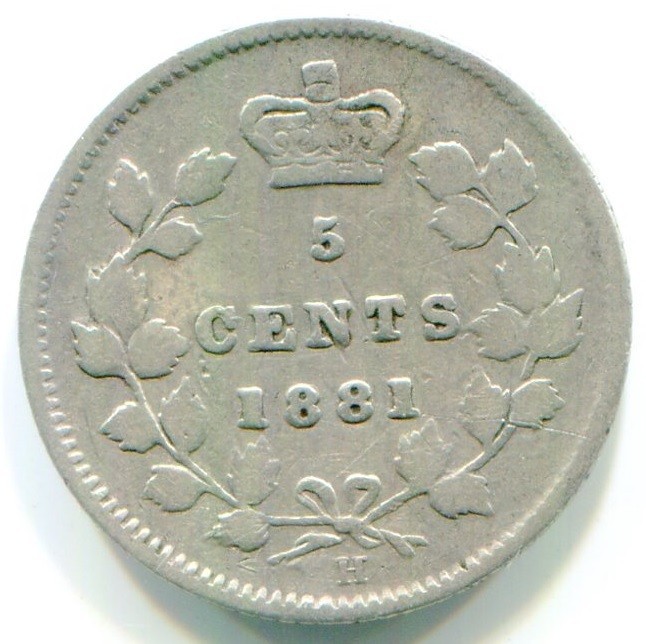 1881-H Canada Silver Five Cent  / 5 Cent !!