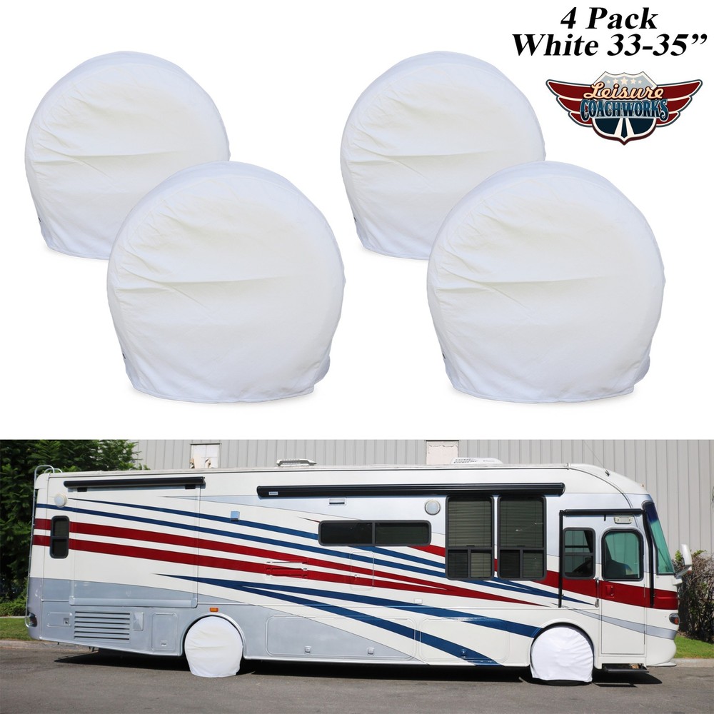 4 X Anti-UV Wheel Tire Covers For RV Motorhome Camper Car Truck  33"-35" 4W