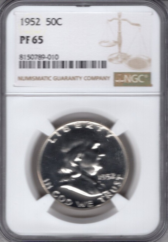 1952 Franklin Half Dollar Proof NGC 65