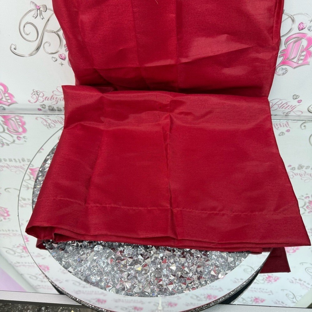 Curtain blind silver hooks Red Grommet Top Curtain Panel
