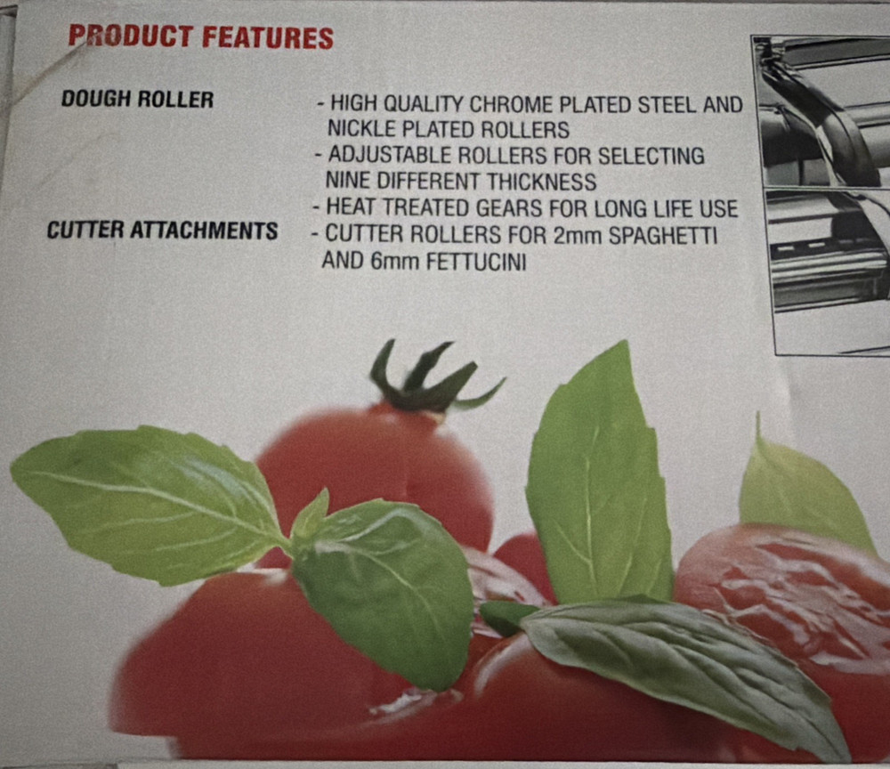 Nuvantee Pasta Machine (150 roller w/ cutter)