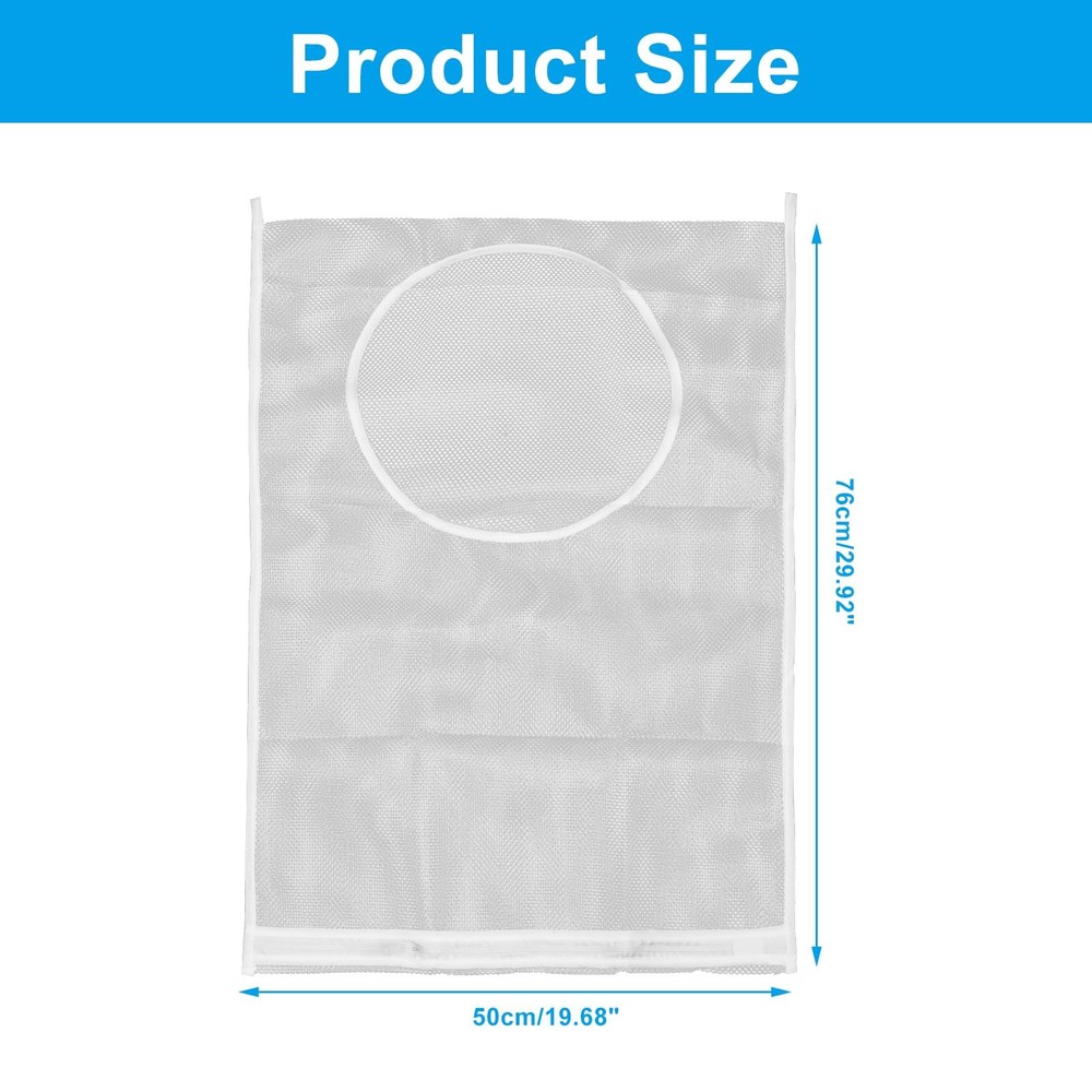 Extra Large 30x20 Inch Mesh Hanging Laundry Hamper Bag Foldable 2 Hooks