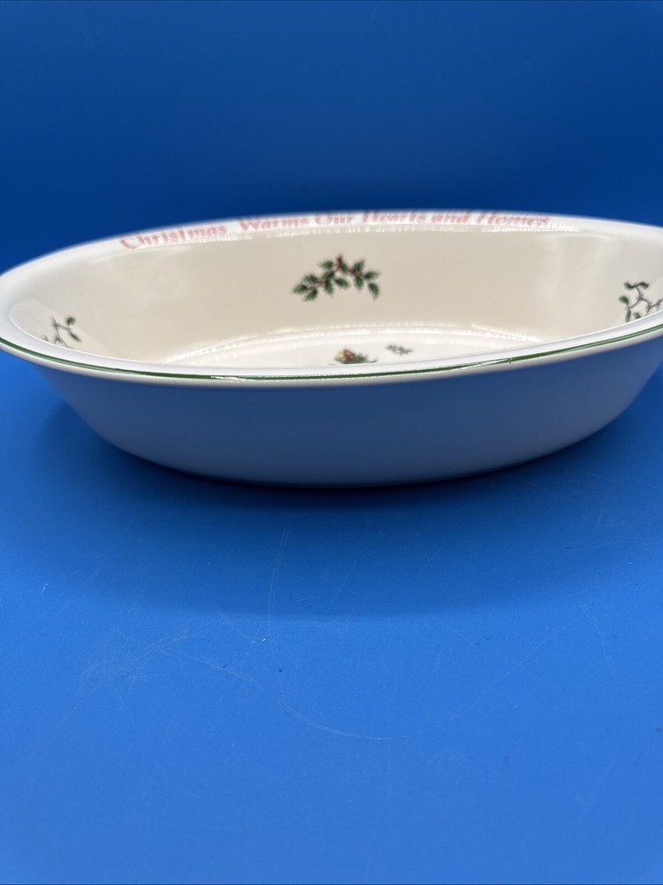Spode Christmas Tree Sentiment Oval Rim Dish