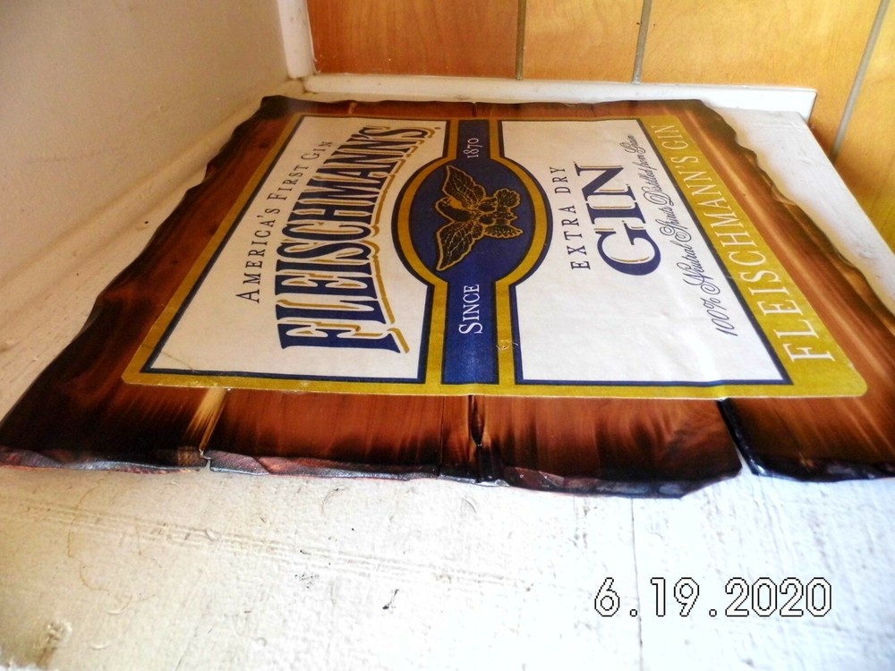 Handmade Rustic Cedar Fleischmann's Extra Dry Gin Sign 2020