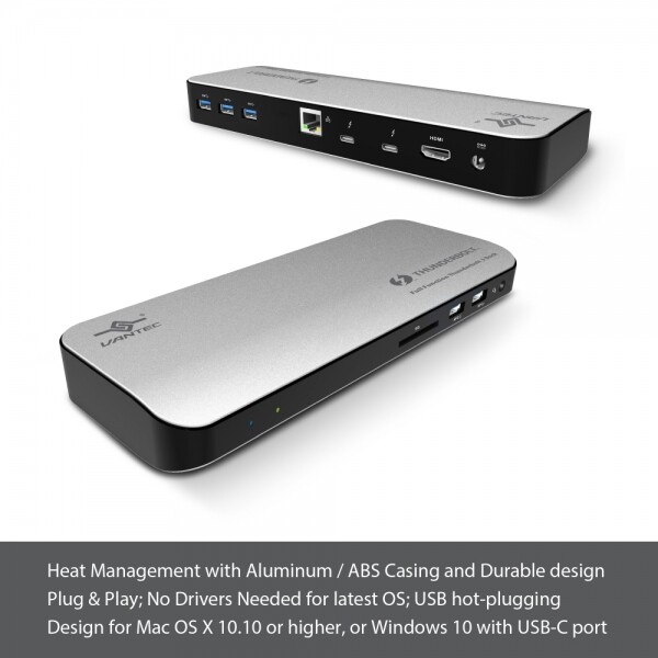 Vantec Thunderbolt 3 Multi-Function Docking Station with PD 60W