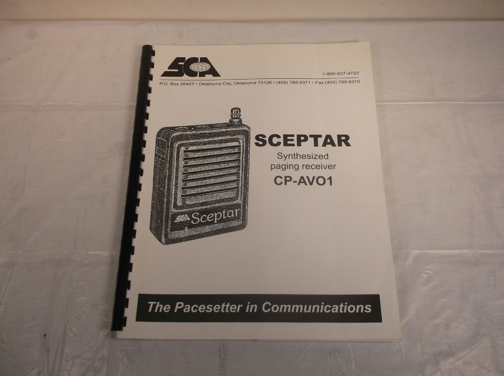SCEPTAR CP-AVO1 SYNTHESIZED PAGING RECEIVER OWNER OPERATOR INSTRUCTION MANUAL
