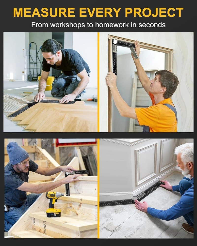 Professional Digital Angle Measuring Tool - Durable Protractor with Batteries