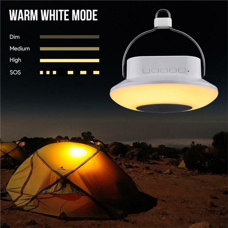 Touch Control LED Camping Light Bluetooth Speaker. 5.5 x 5.5 x 2.4 inch. 2 Modes