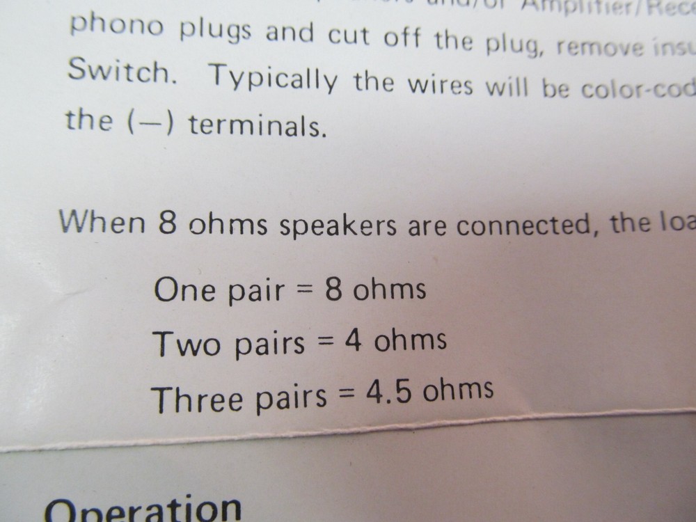 REALISTIC STEREO REMOTE SPEAKER SWITCH 40-125A WITH MANUAL SHEET
