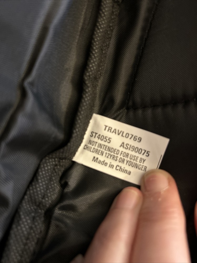 Sling Bag Backpack with Pouch on Strap, Black & Grey, front pocket