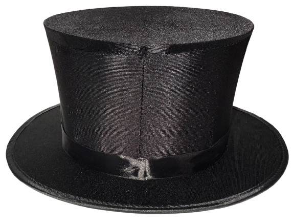 MAGICIAN SECRET COMPARTMENT TOP HAT Black Spring Folding Magic Trick Prop Pop Up