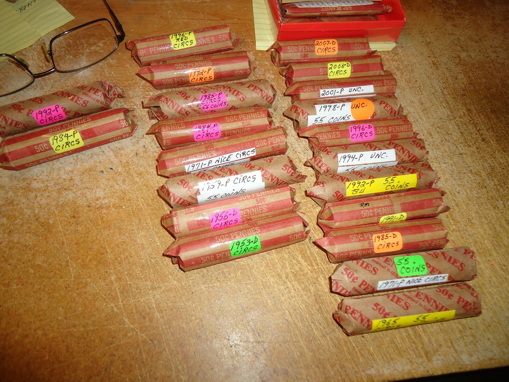 1971-P LINCOLN CENT ROLL (55 COINS)