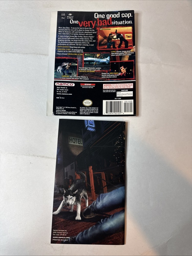 Dead to Rights - Gamecube - Manual & Artwork Only **NO GAME!