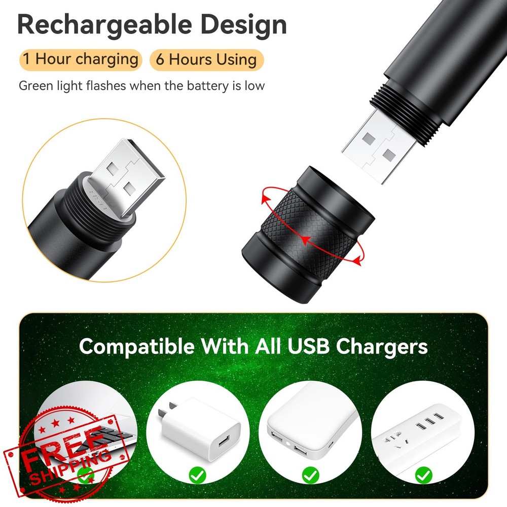Rechargeable Green Laser Pointer High Power Long Range Presentation