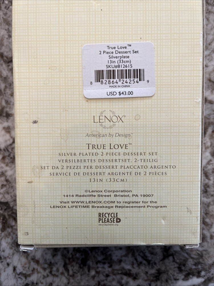 Lenox True Love 2-Piece Silver Plated Dessert Set