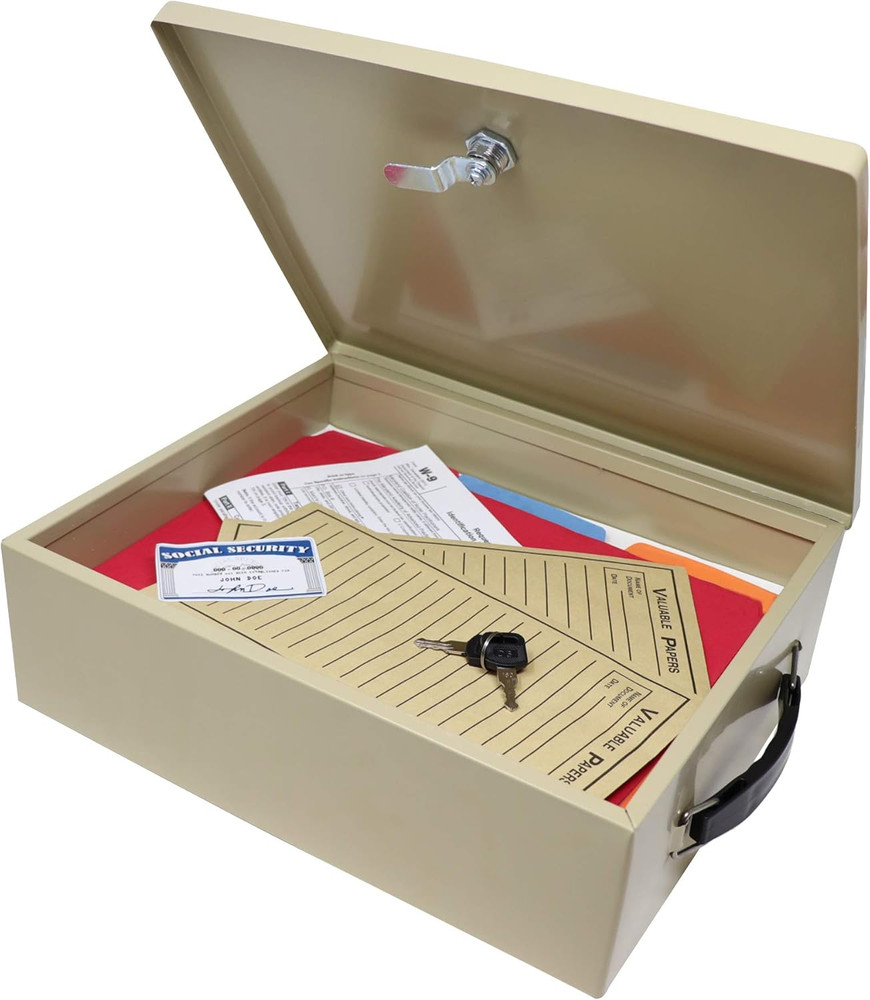 Fire Retardant Security Box with Keyed Lock Heat Resistant Safe