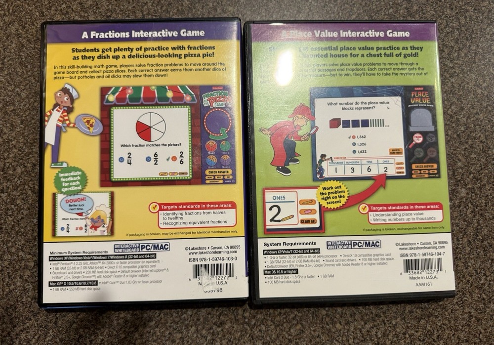 Lot 8 Lakeshore Interactive Educational Games Lot PC/Mac CD Rom Elementary