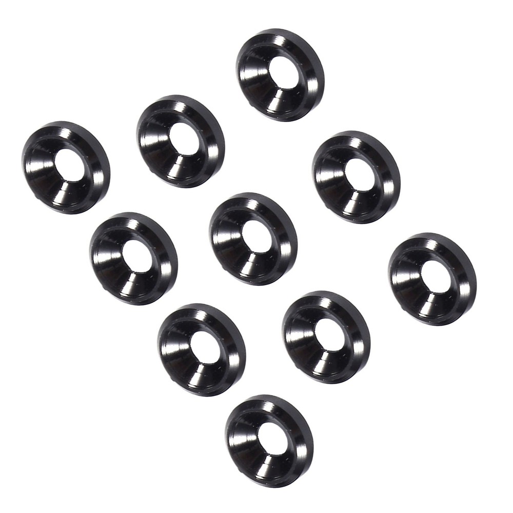 10Pcs M3 Anodized Countersunk Head Washers Gasket Aluminum Alloy Black