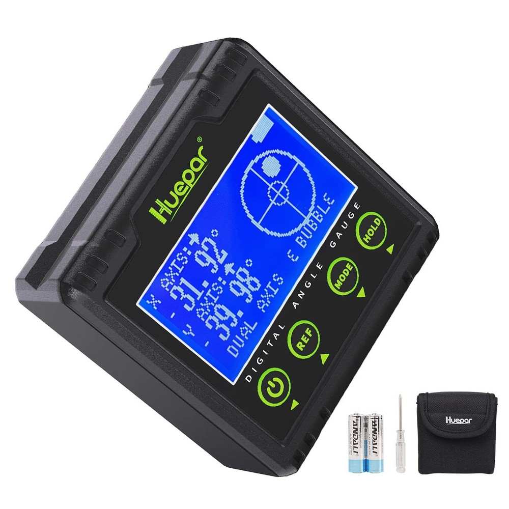 Huepar Digital Angle Gauge Protractor, Electronic Bubble Finder Dual...