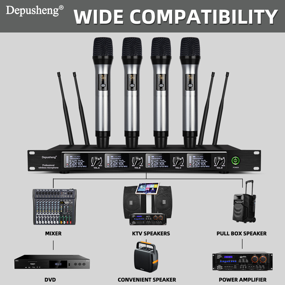 Professional Wireless Handheld Microphone System Depusheng Conference Room Stage