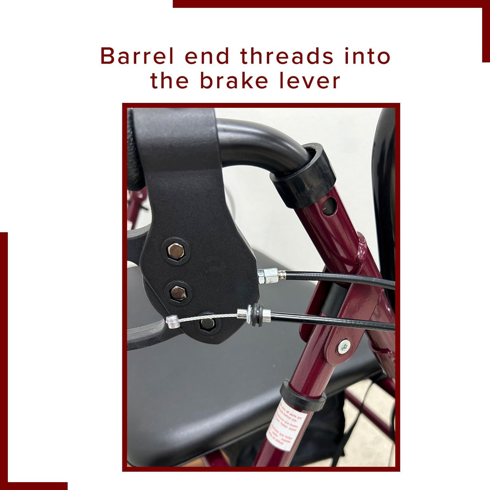 34" Walker Brake Cable Replacement - for Most Mobility Rollators, Transport Chai