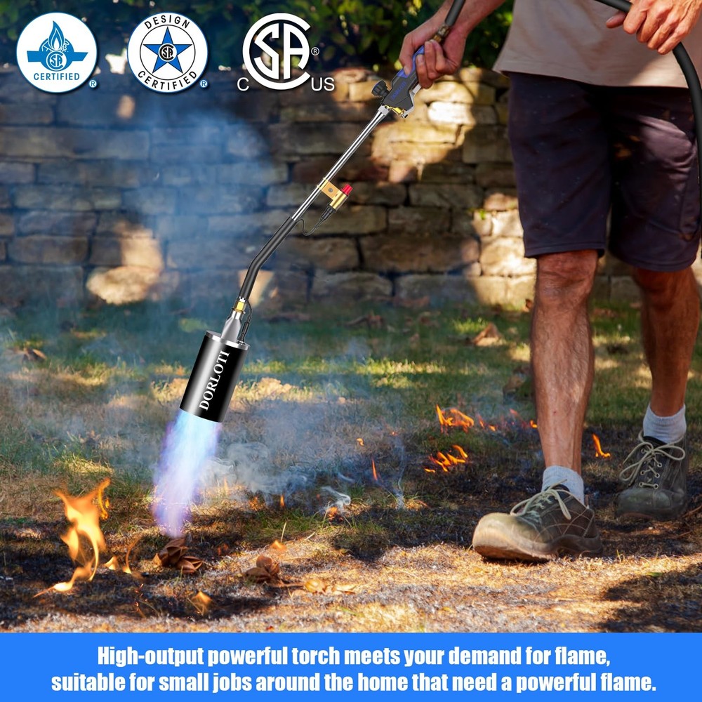 Propane Torch Weed Burner Kit Self Igniter Turbo Trigger 10FT Hose Bag