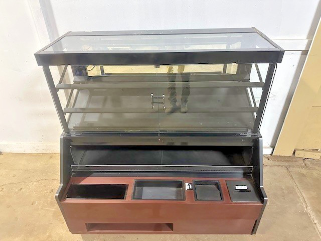COLUMBUS SHOW CASE TOP LIGHTED DISPLAY CASE W/ BOTTOM REFRIGERATED OPEN AIR CASE