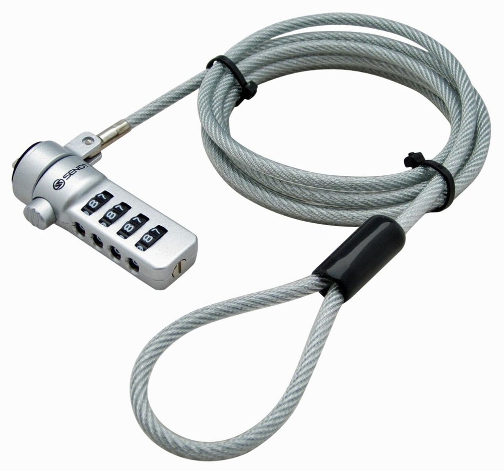 Sendt Notebook/Laptop Combination Lock Security Cable (Silver) Silver