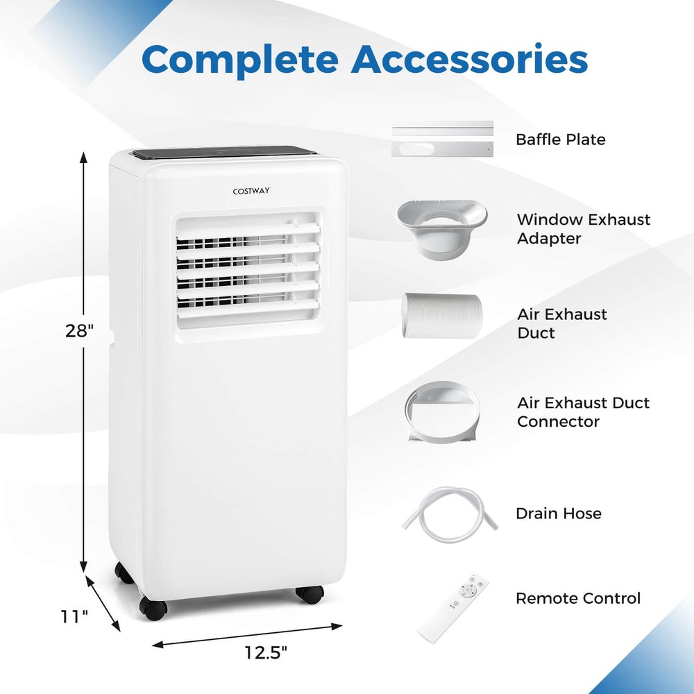 8000 BTU Portable Air Conditioner 3 in 1 Air Cooler w/ Fan & Dehumidifier